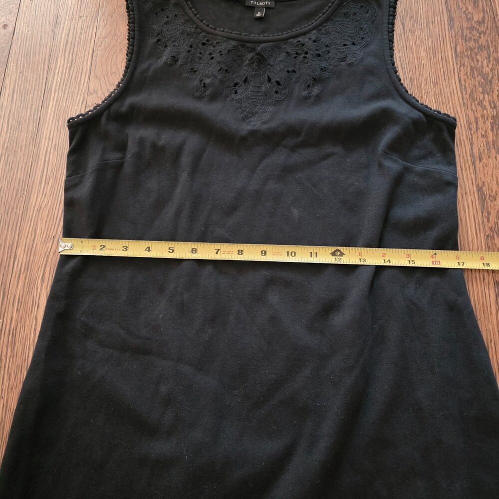 Talbots Black Embroidered Eyelet Shift Dress Size M - Picture 9 of 9